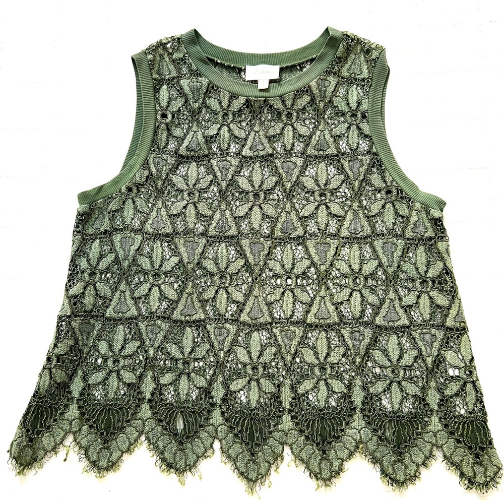 Anthropologie Deletta Lace Shell Tank EUC